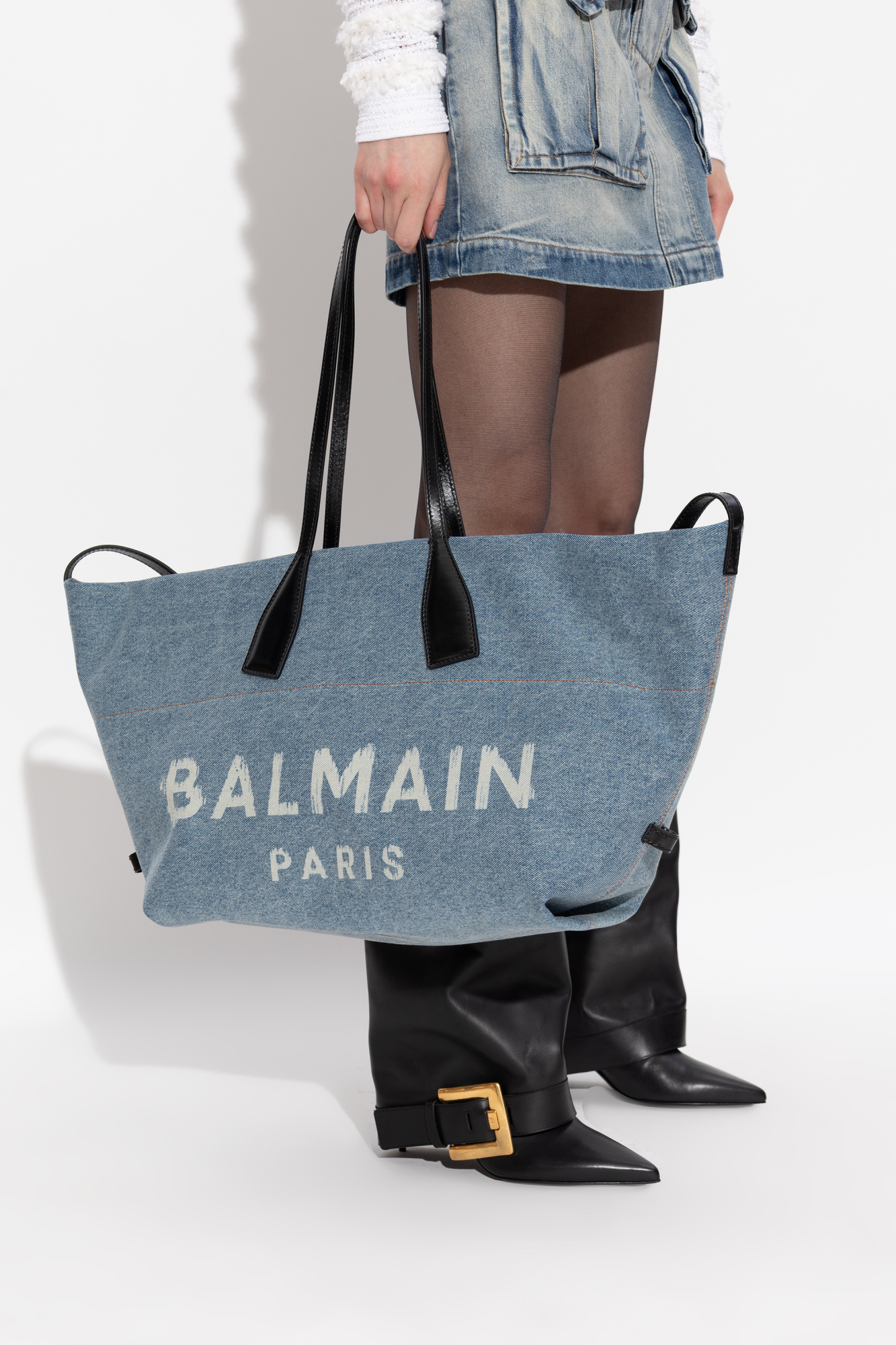 トートバッグ Balmain Shopper Balmain B-Army Medium Monogram Canvas Shopper Tote Bag
